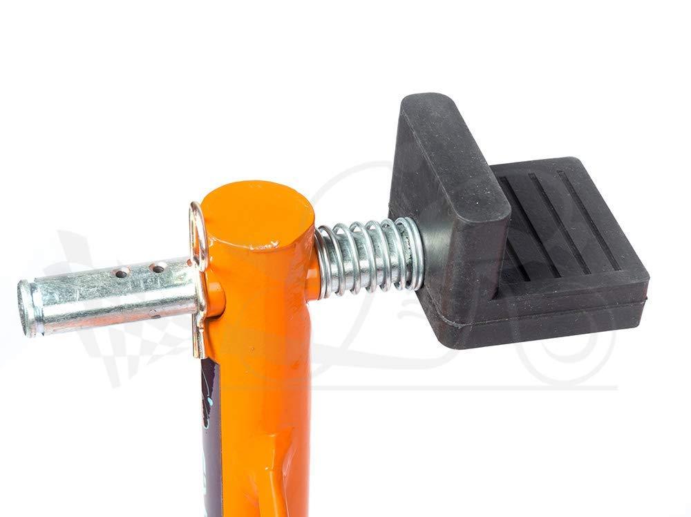 Non-Dismantable classic Rear Paddock Stand without Skate Wheels - Orange - (Bike Wt upto: 350 kgs)