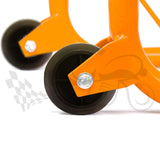 Non-Dismantable classic Rear Paddock Stand without Skate Wheels - Orange - (Bike Wt upto: 350 kgs)