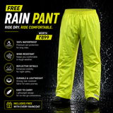 66BHP Storm X Waterproof Motorcycle Raincoat with Free Riding Pant