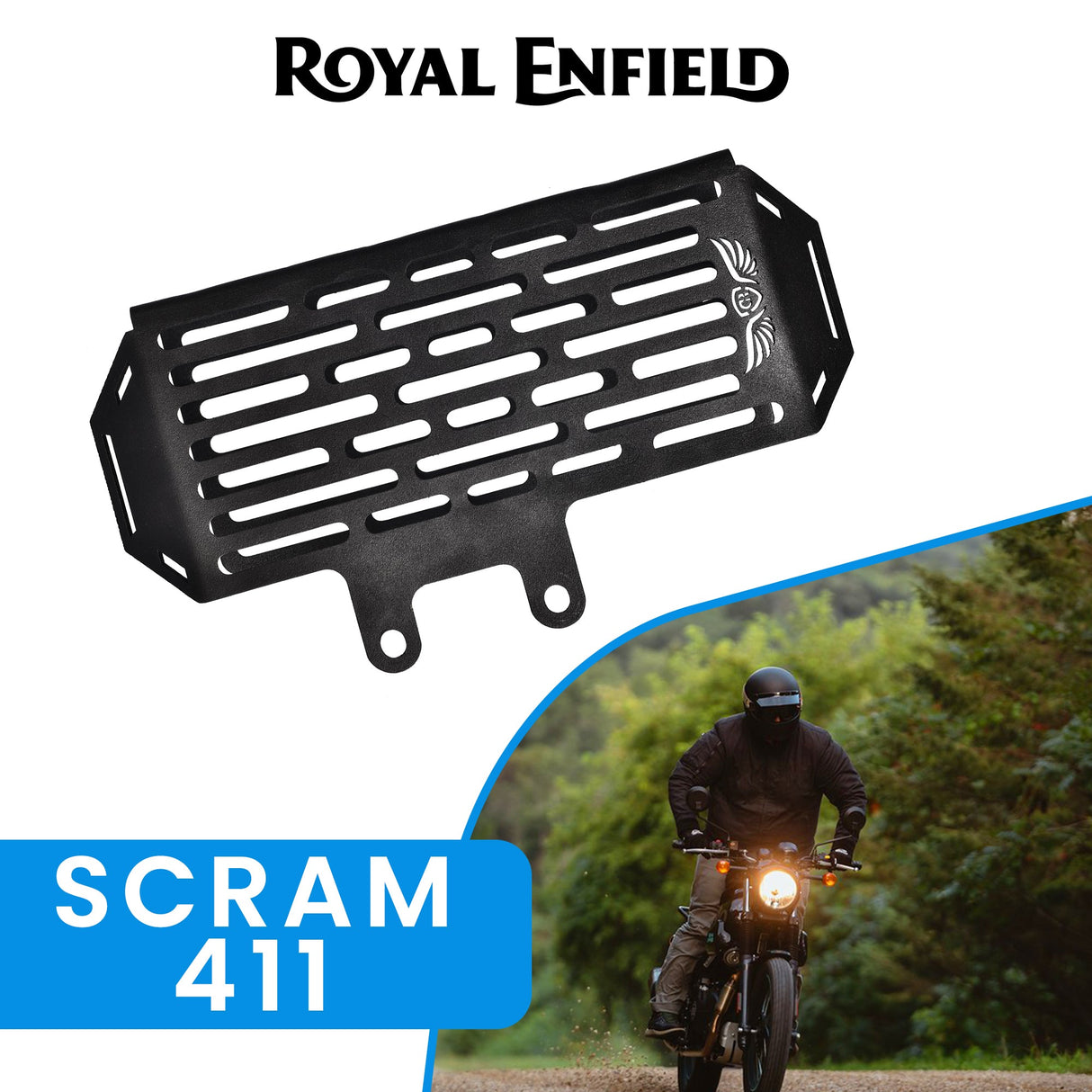 RADIATOR GUARD - Black for Royal Enfield - SCRAM 411