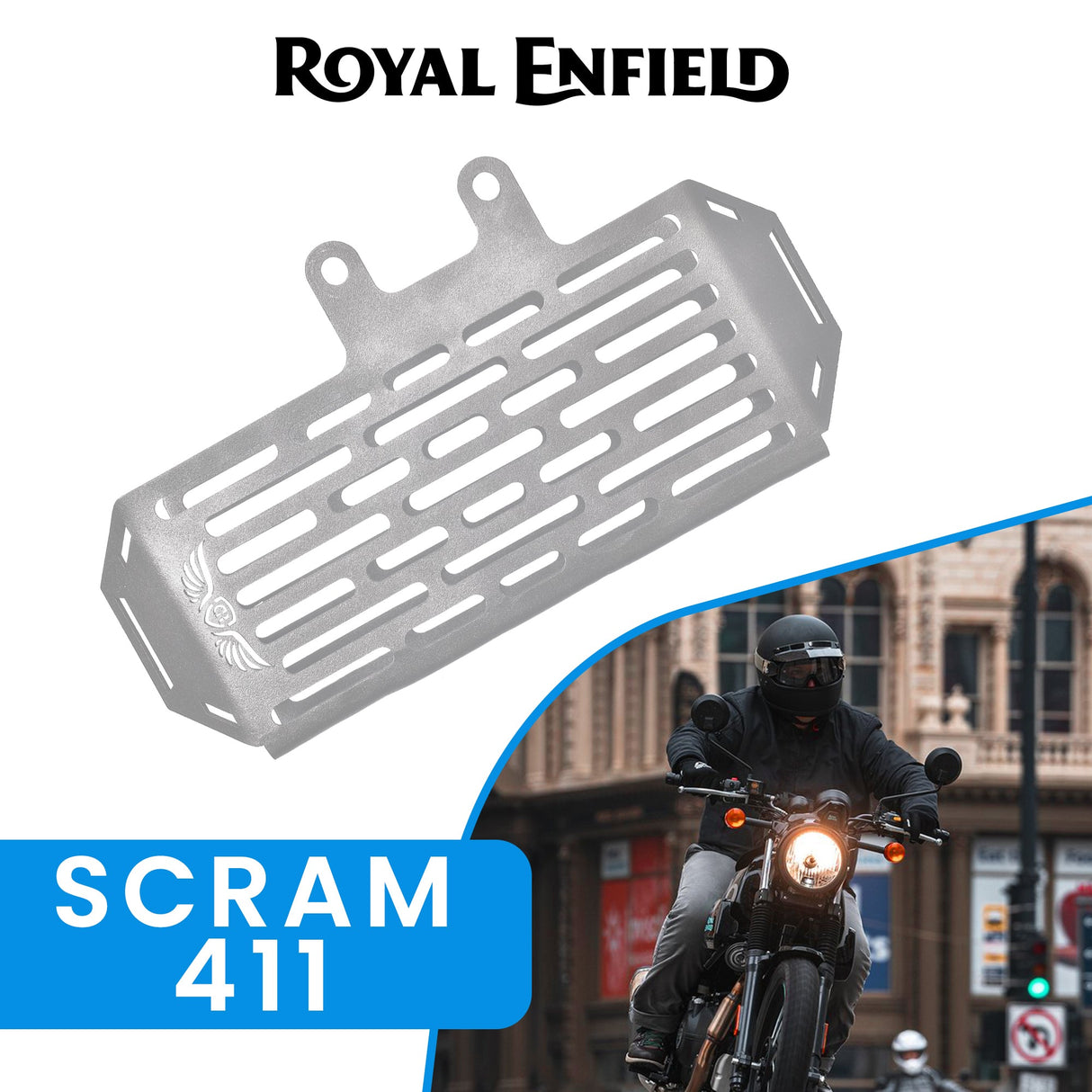 RADIATOR GUARD - Silver for Royal Enfield - SCRAM 411