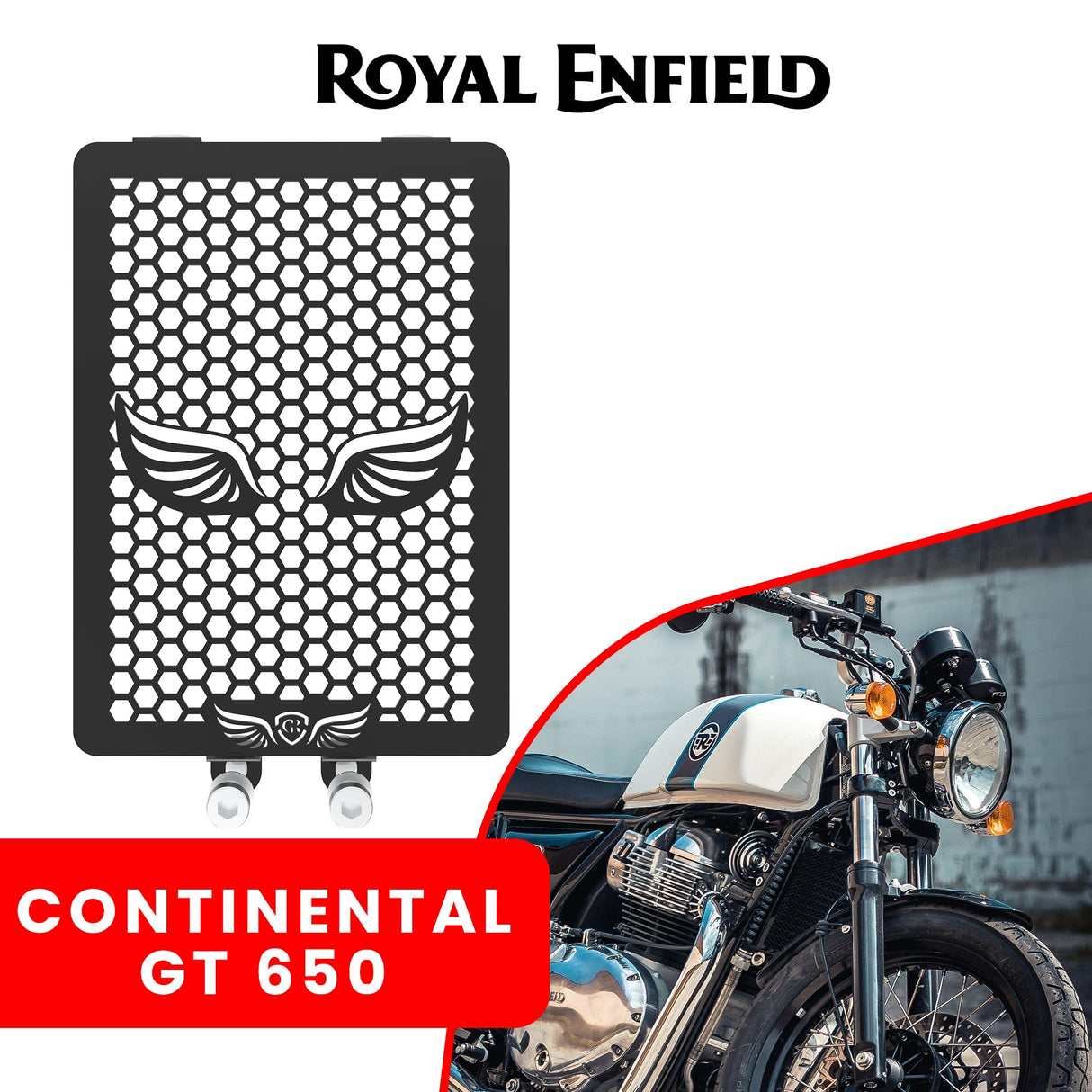 RADIATOR GRILL - Black for Royal Enfield - CONTINENTAL GT
