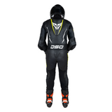 DSG GP Racing Leather Suit : Black Yellow Fluo