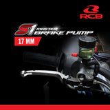 RCB S1 FL FORGED MASTER BRAKE PUMP MASTER CYLINDER (RH) 17MM TITANIUM 01BP052T