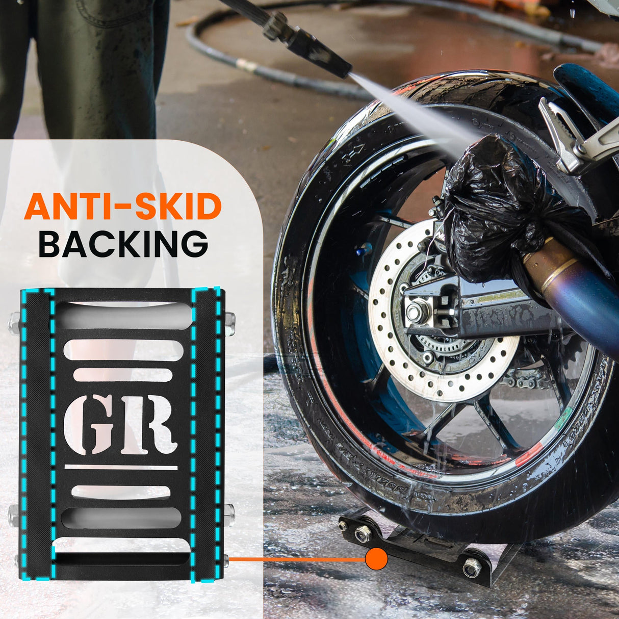 Large Groller - Paddock Stand Replacement - Black - (Bike Wt upto : 270 kgs)