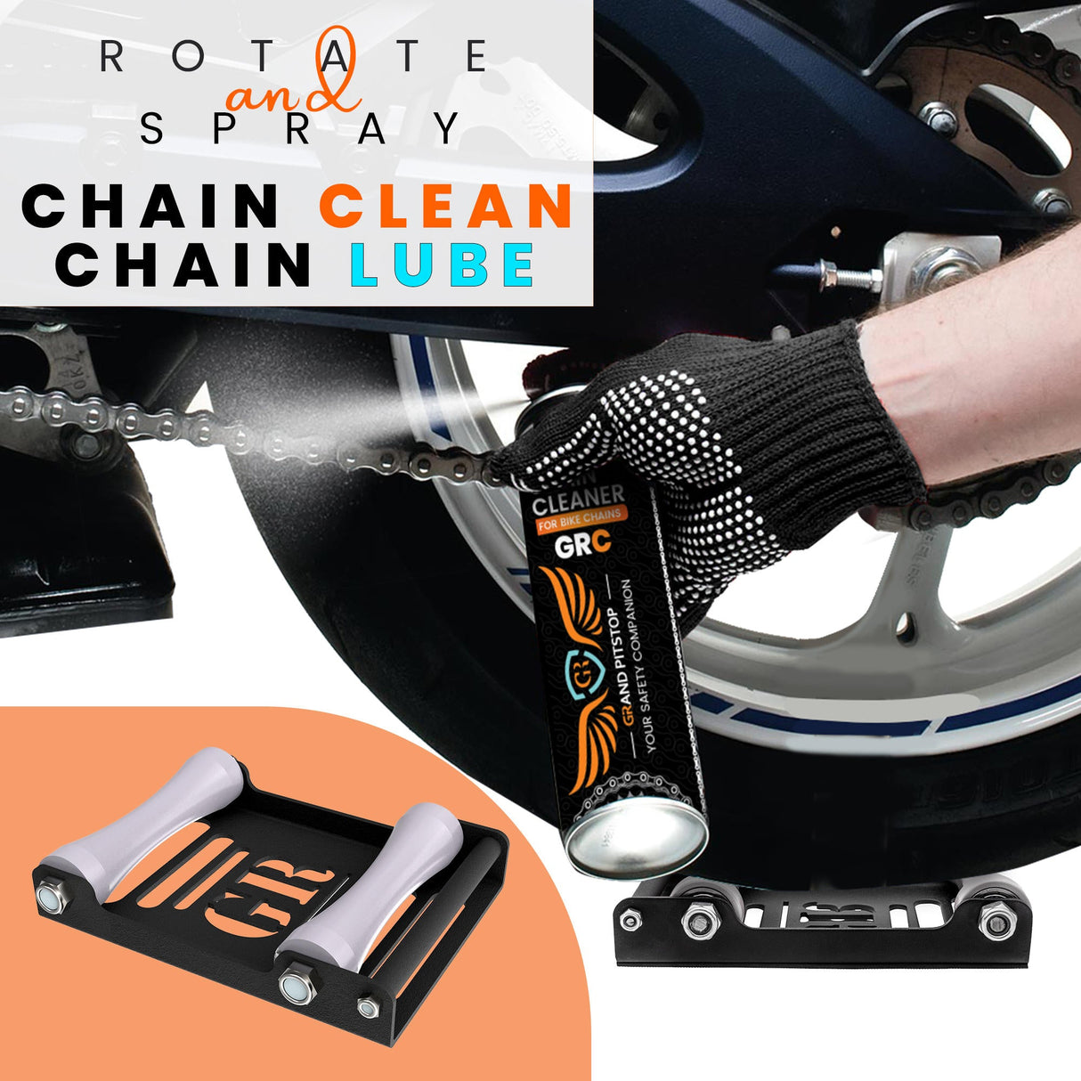 Large Groller - Paddock Stand Replacement - Black - (Bike Wt upto : 270 kgs)