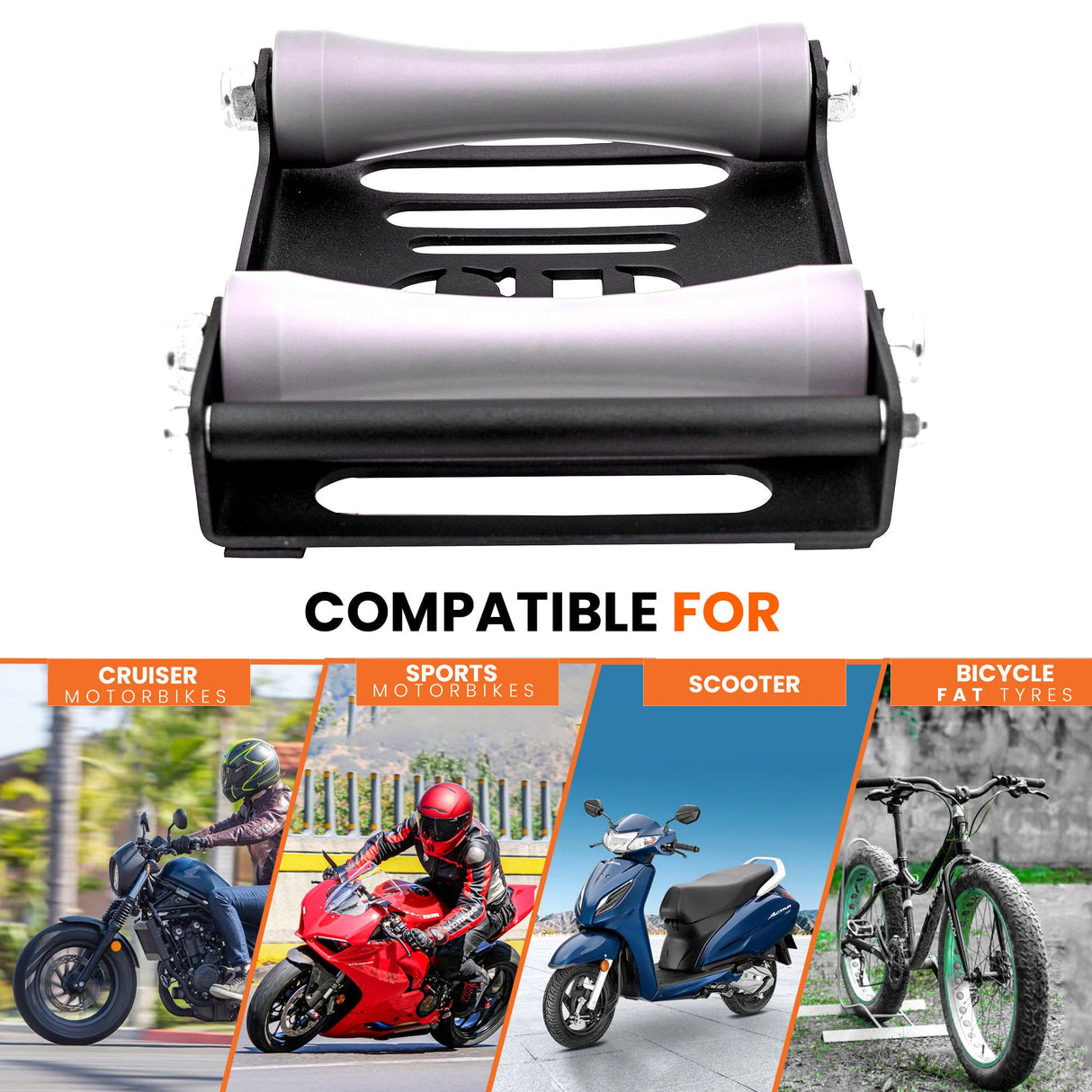 Large Groller - Paddock Stand Replacement - Black - (Bike Wt upto : 270 kgs)