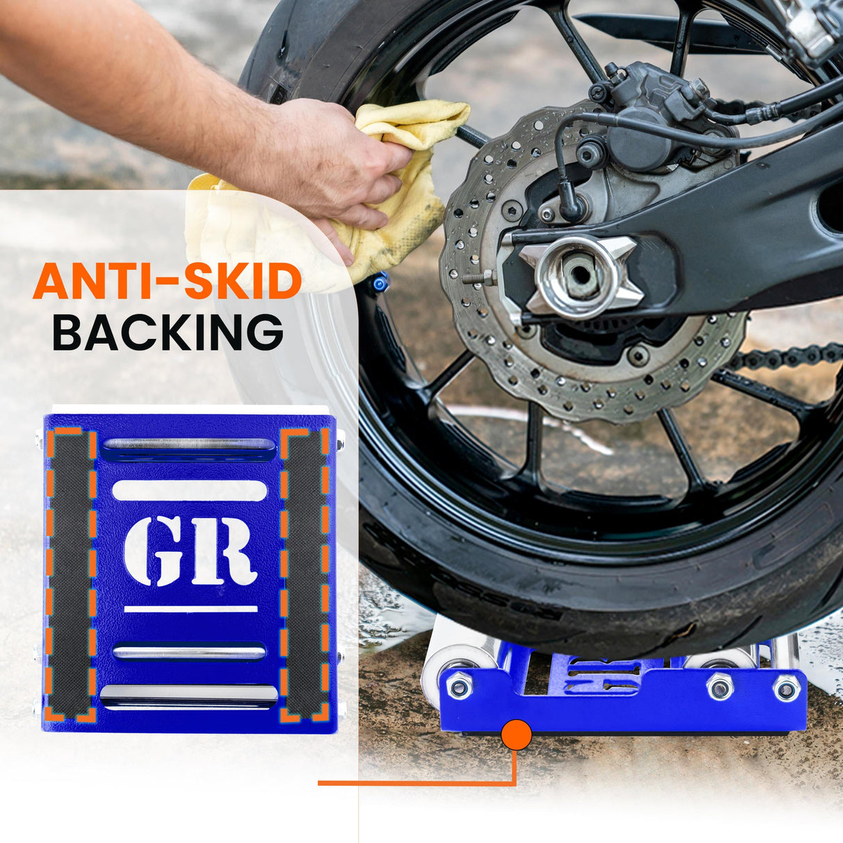 Small Groller - Paddock Stand Replacement - Blue - (Bike Wt upto : 170 kgs)