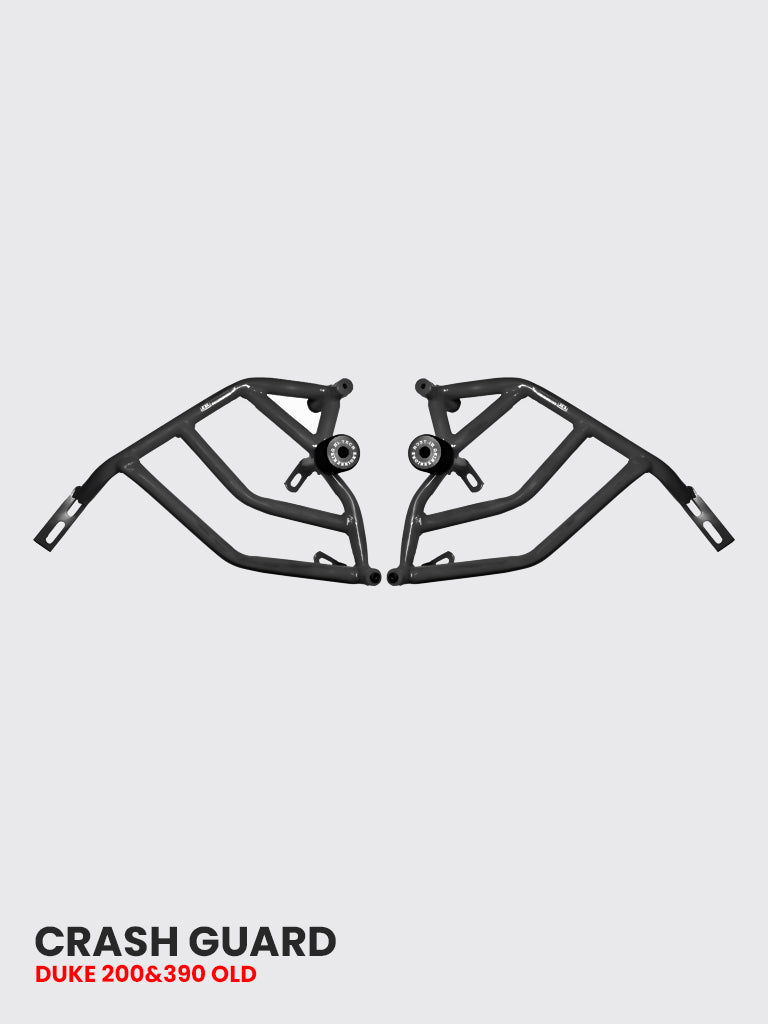 HITECH DUKE 125,200 CRASH GUARD, OLD MODEL – Black WITH 4 METAL SLIDER ...