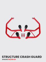 HT Apache RTR 160/200 4v Structure Crash Guard (RED COLOUR) with 4 Metal Slider - SBTVS-105