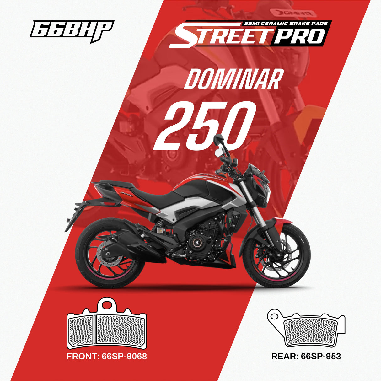 Bajaj Dominar 250 Street Pro Semi Ceramic Brake Pads