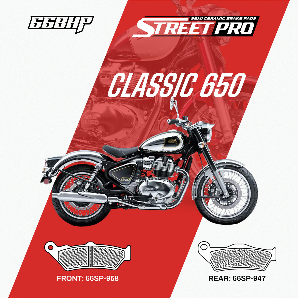 Royal Enfield Classic 650 Street Pro Semi Ceramic Brake Pads