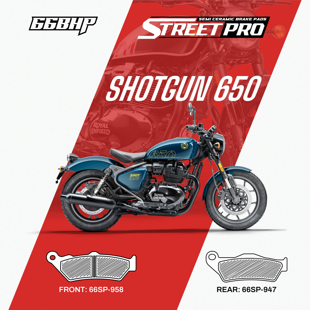 Royal Enfield Shotgun 650 Street Pro Semi Ceramic Brake Pads – Moto Modz