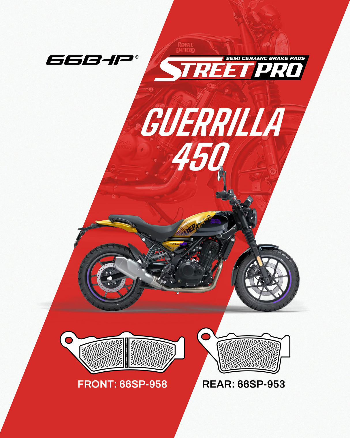 Royal Enfield Guerrilla 450 Street Pro Semi Ceramic Brake Pads