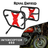 SADDLE STAY (PAIR) - Black/Red for Royal Enfield - INTERCEPTOR