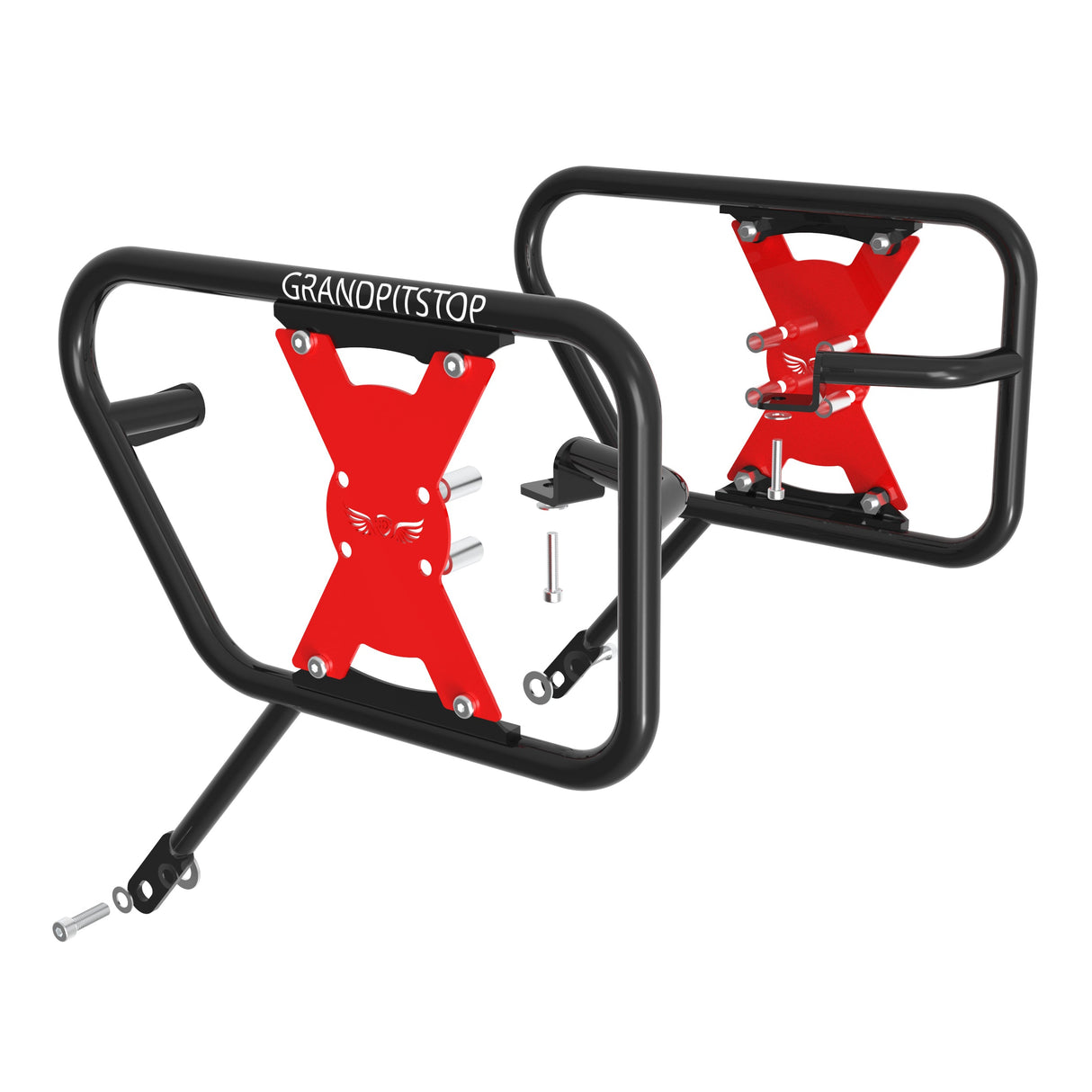 SADDLE STAY (PAIR) - Black/Red for Royal Enfield - INTERCEPTOR