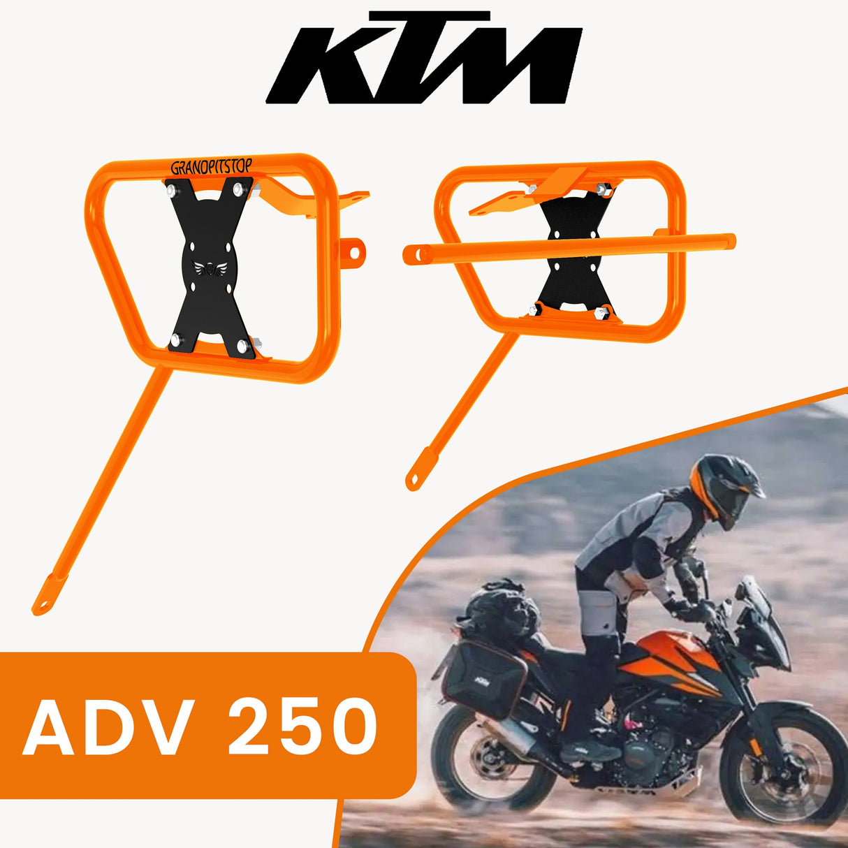 SADDLE STAY (PAIR) - Orange/Black for KTM - ADV 250