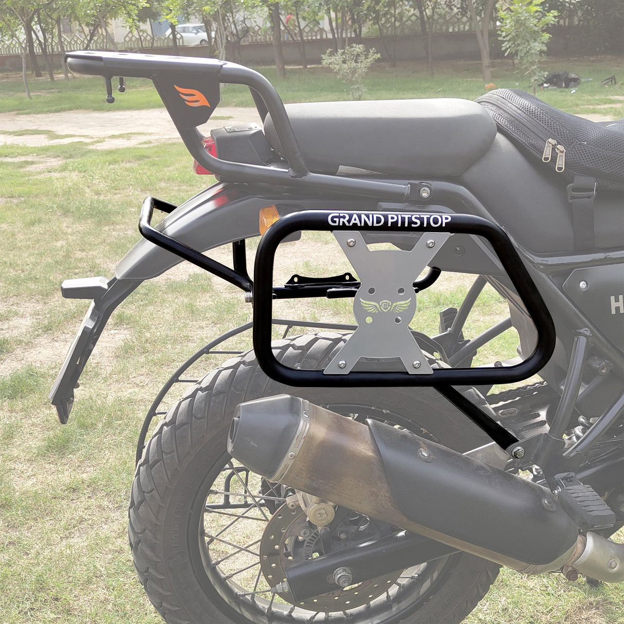 Saddle Stay (Pair) with Jerry Can Mounting For Royal Enfield Himalayan-Black + Silver