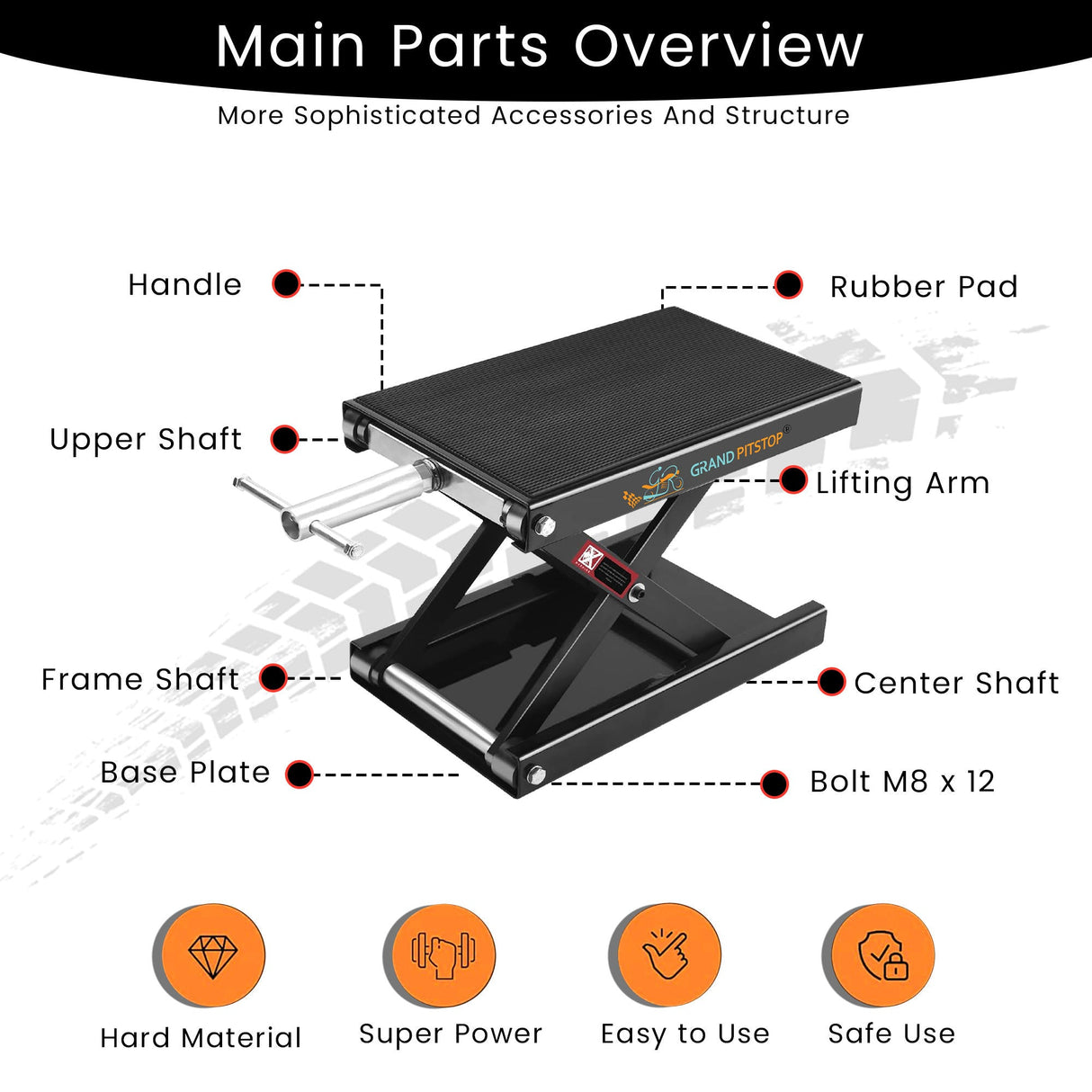 Motorcycle Scissor Jack for Cruiser, Dirt Bike, Sports Bike ATV etc.