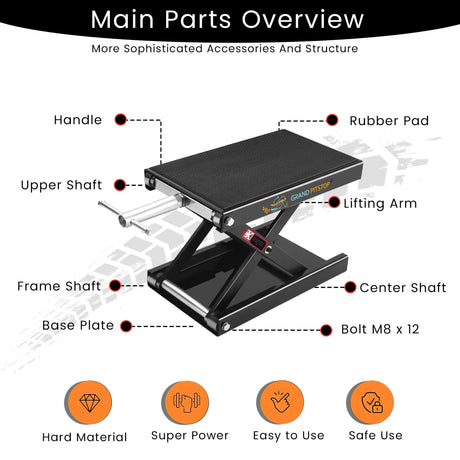 Motorcycle Scissor Jack for Cruiser, Dirt Bike, Sports Bike ATV etc.