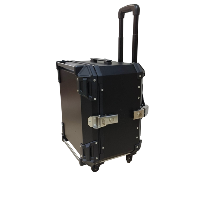 Trolley Top Box 2.0 | LGP -55L Premium fits all motorcycle  | Movable wheels | Quick Release - BLACK