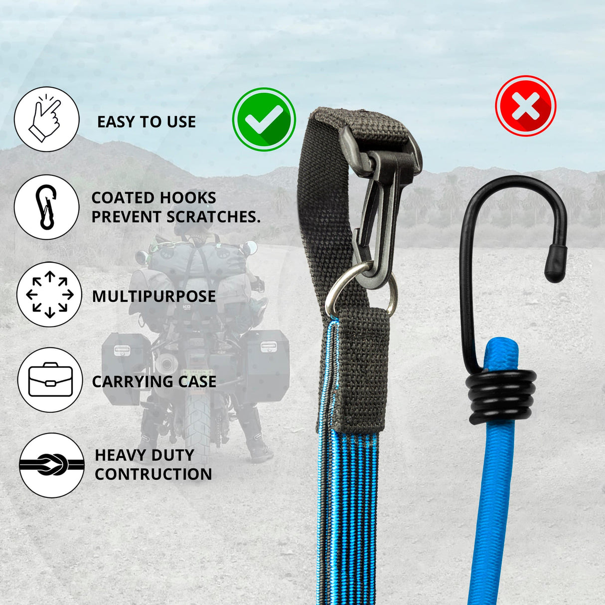 Luggage Straps - Bungee Cord Replacement - Set of 2