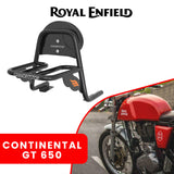 TOPRACK WITH BACKREST WITH PARCEL SHELF for Royal Enfield Continental GT 650 (2018-2023) Black