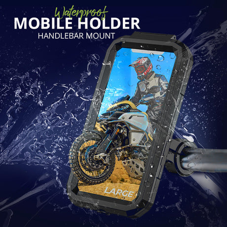 Waterproof Mobile Holder Handlebar Mount - Black