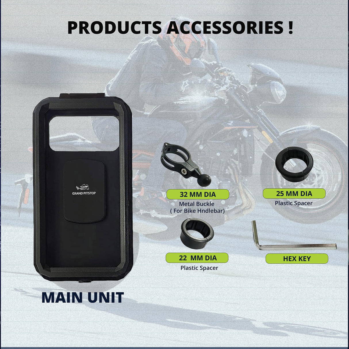 Waterproof Mobile Holder Handlebar Mount - Black