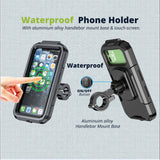 Waterproof Mobile Holder Handlebar Mount - Black