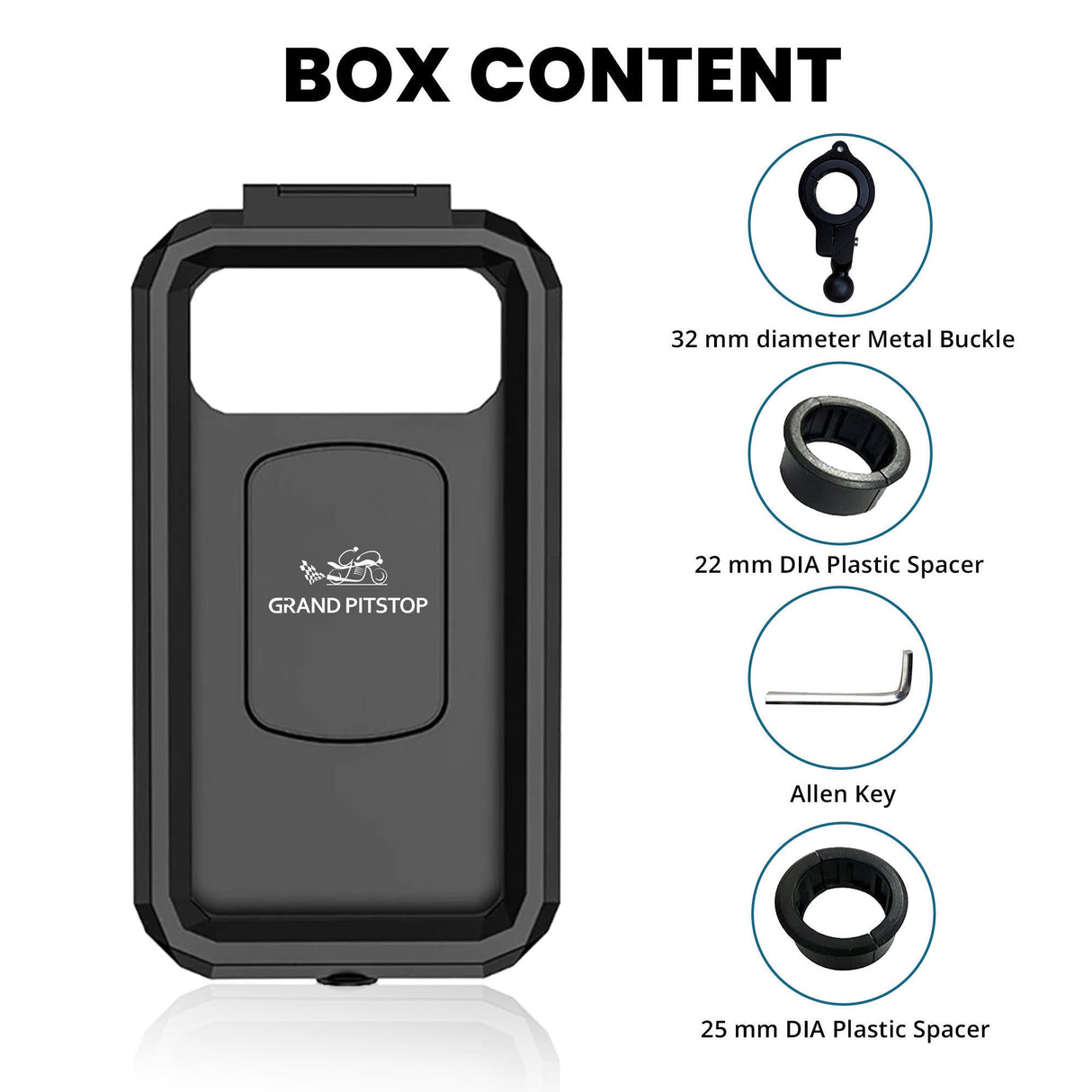 Waterproof Mobile Holder with Vibration Controller (Dampener) Handlebar Mount - Black