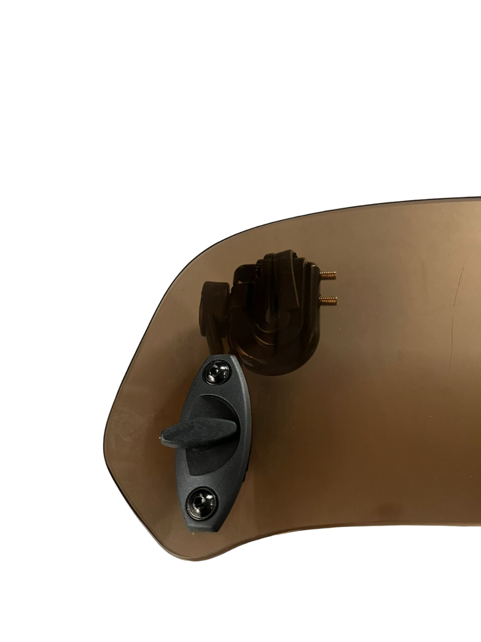 UNIVERSAL MOTORCYCLE WINDSHIELD EXTENDER (ADJUSTABLE SPOILER CLAMP ON WINDSHIELD DEFLECTOR) - SMOKE