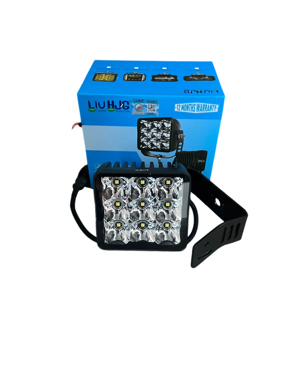 LIU HJG 9 LED Bezel Less Square yellow/white heavy duty auxiliary lights (pack of 2)