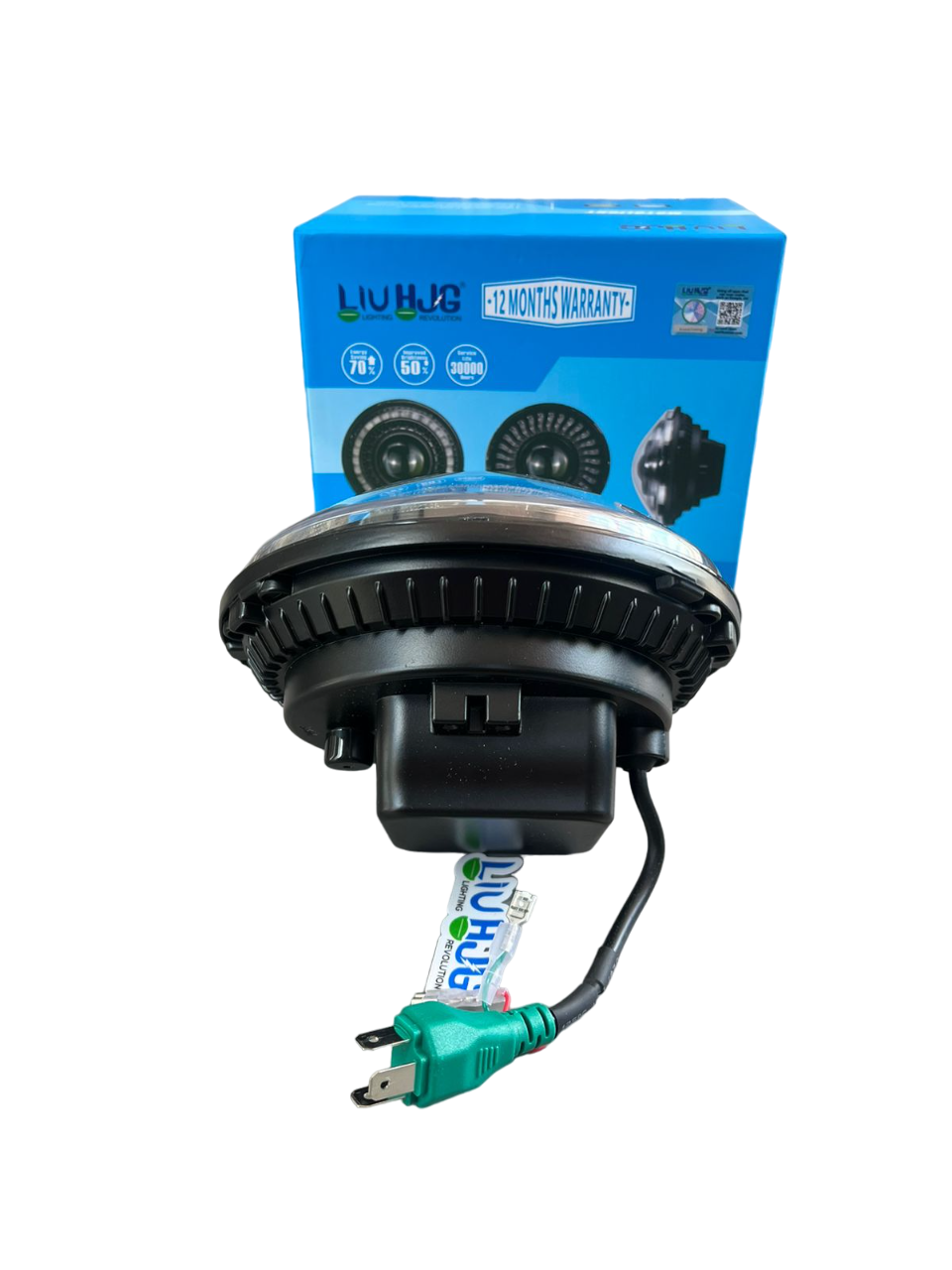 LIU HJG projector headlight 7 inches premium with 62 watt power compatible for Royal Enfield , harley davidson , mahindra thar , gypsy - 1 year warranty