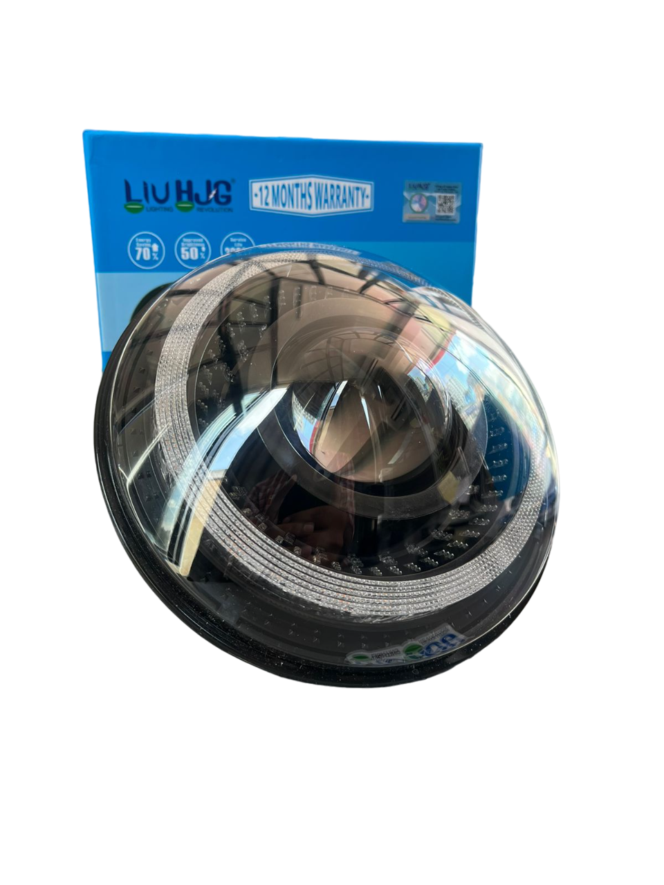 LIU HJG projector headlight 7 inches premium with 62 watt power compatible for Royal Enfield , harley davidson , mahindra thar , gypsy - 1 year warranty