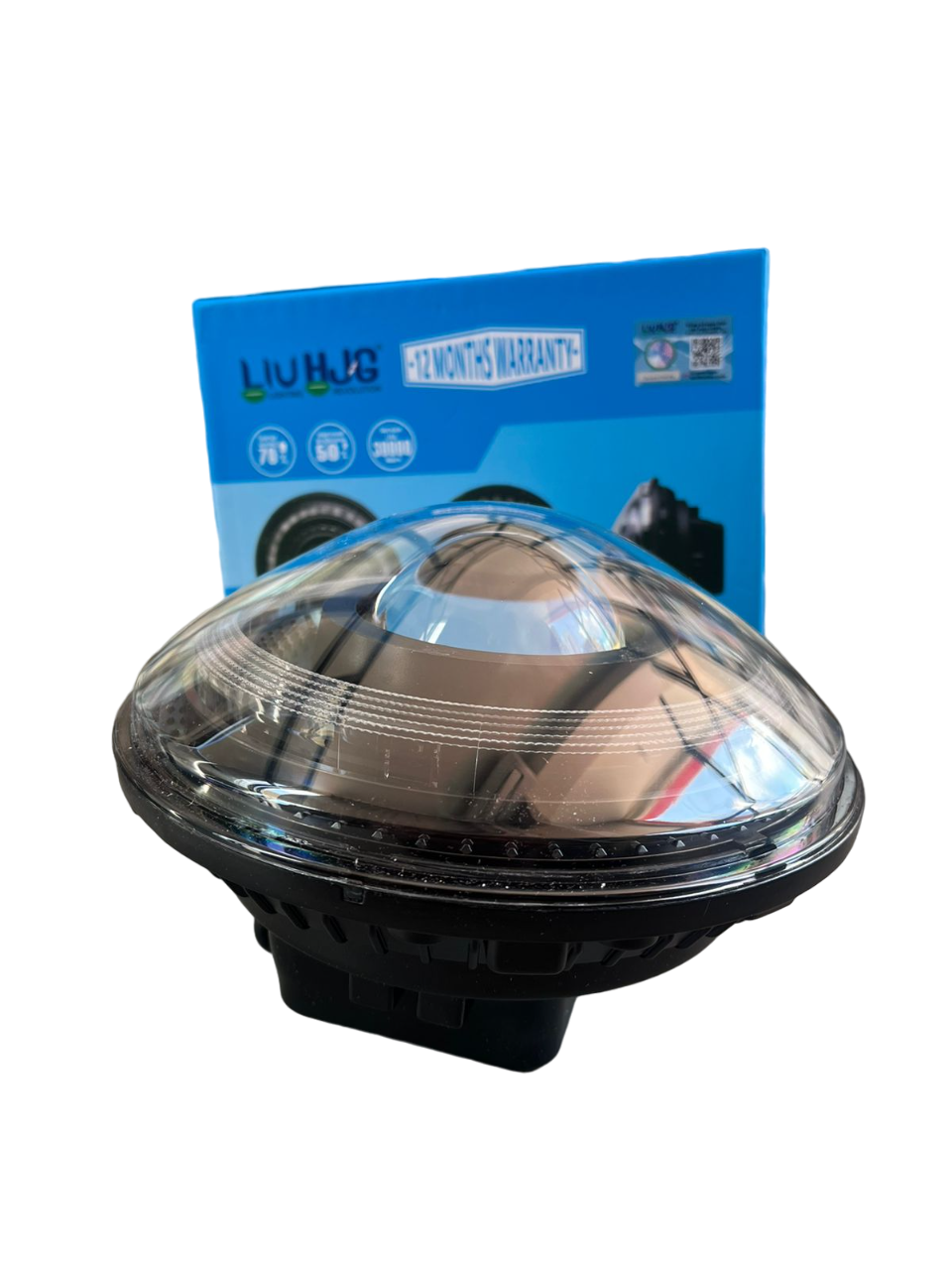LIU HJG projector headlight 7 inches premium with 62 watt power compatible for Royal Enfield , harley davidson , mahindra thar , gypsy - 1 year warranty