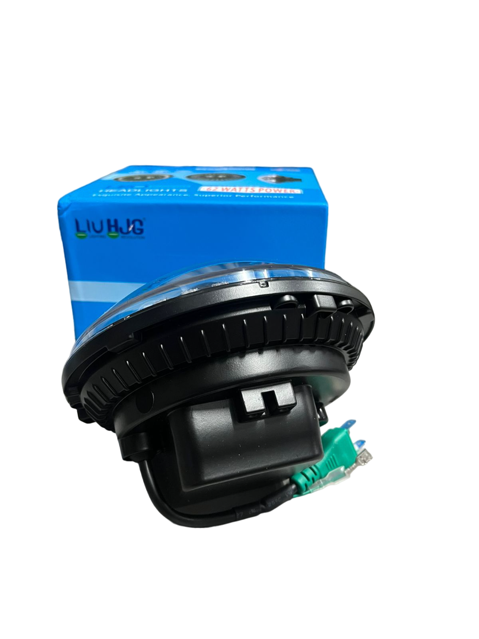 LIU HJG projector headlight 7 inches premium ( type 2) with 62 watt power compatible for Royal Enfield , harley davidson , mahindra thar , gypsy - 1 year warranty