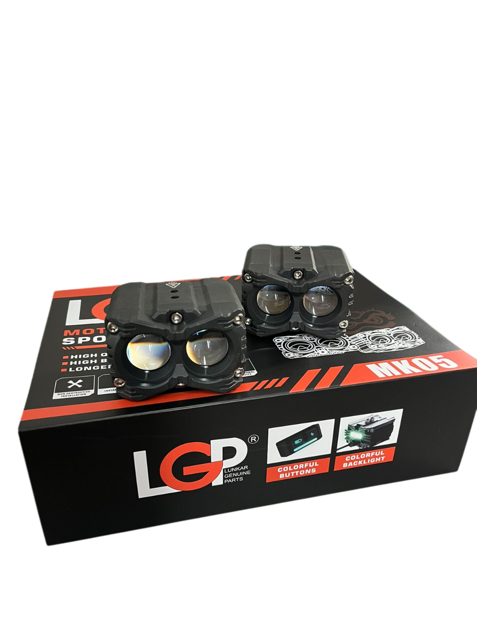 MK05 Spotlight |  IP67 waterproof | auxiliary lights with with harness | compatible for all motorcycles and cars - premium by LGP (18 months warranty)