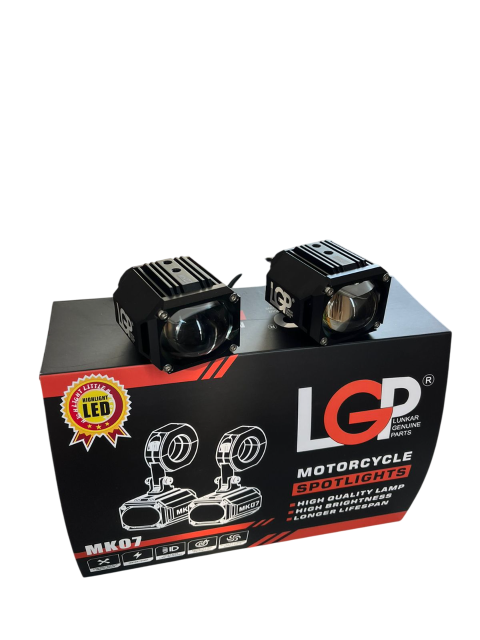 MK07 Spotlight | IP67 waterproof | auxiliary lights with harness | compatible for all motorcycles and cars - premium by LGP (18 months warranty)