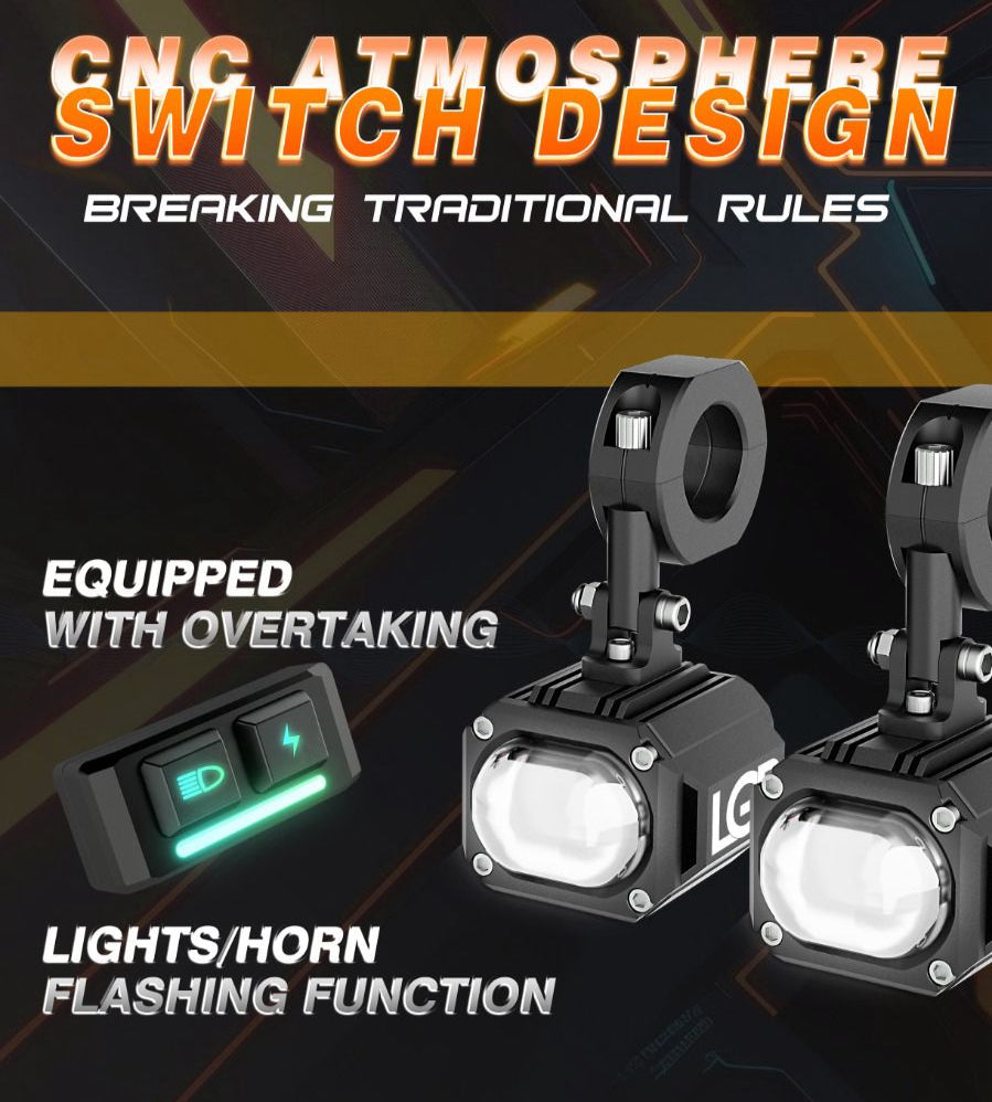 MK07 Spotlight | IP67 waterproof | auxiliary lights with harness | compatible for all motorcycles and cars - premium by LGP (18 months warranty)