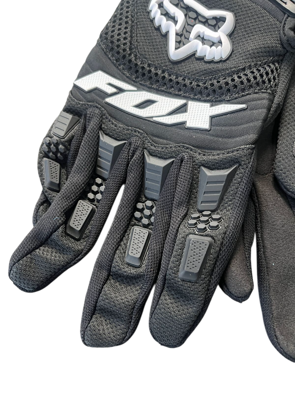 DIRTPAW Motocross Gloves  F.O.X  - Black and white V2