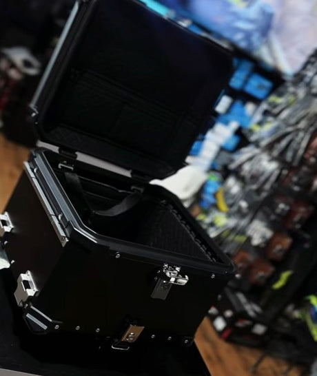 Trolley Top Box 2.0 | LGP -55L Premium fits all motorcycle  | Movable wheels | Quick Release - BLACK