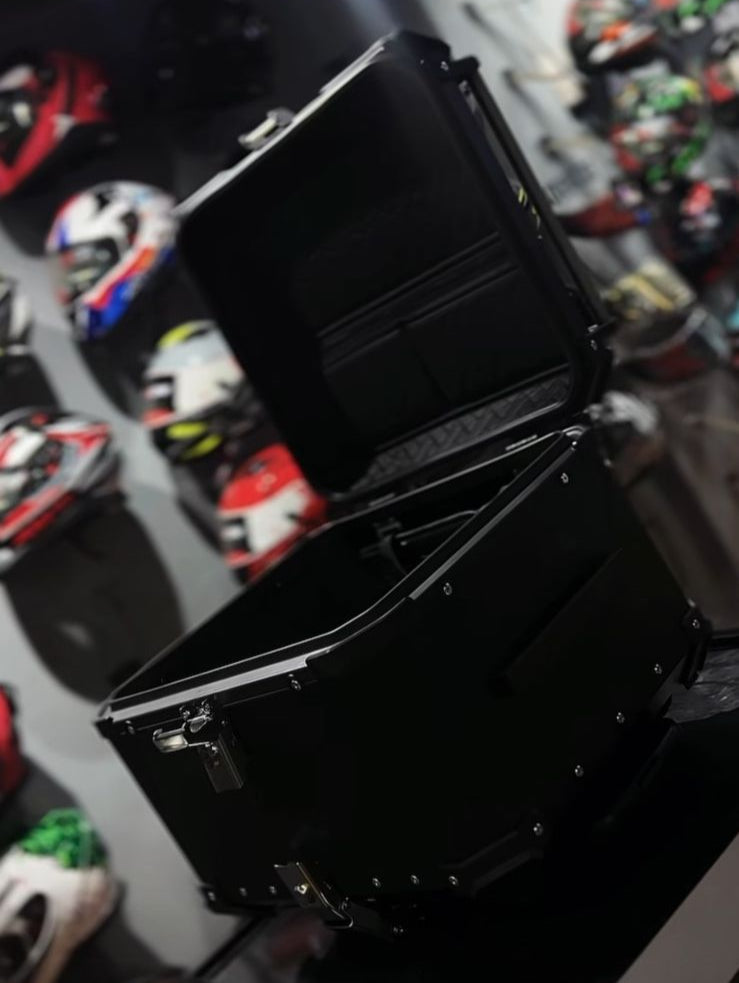 Trolley Top Box 2.0 | LGP -55L Premium fits all motorcycle  | Movable wheels | Quick Release - BLACK