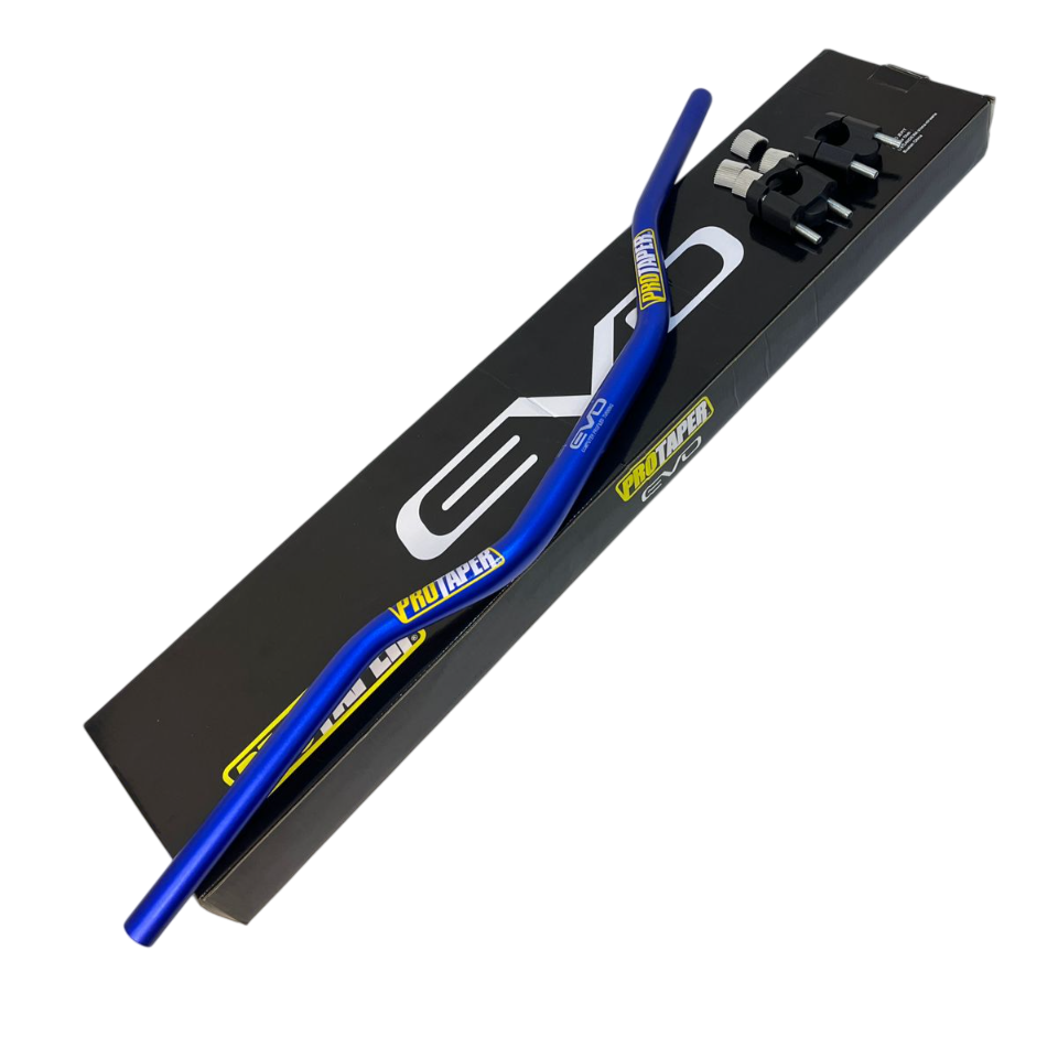 Protaper Aluminum Alloy Universal "Evo" Handlebar Fat Bat with Pair Clamps (Risers)  (Universal For Bike) -  BLUE