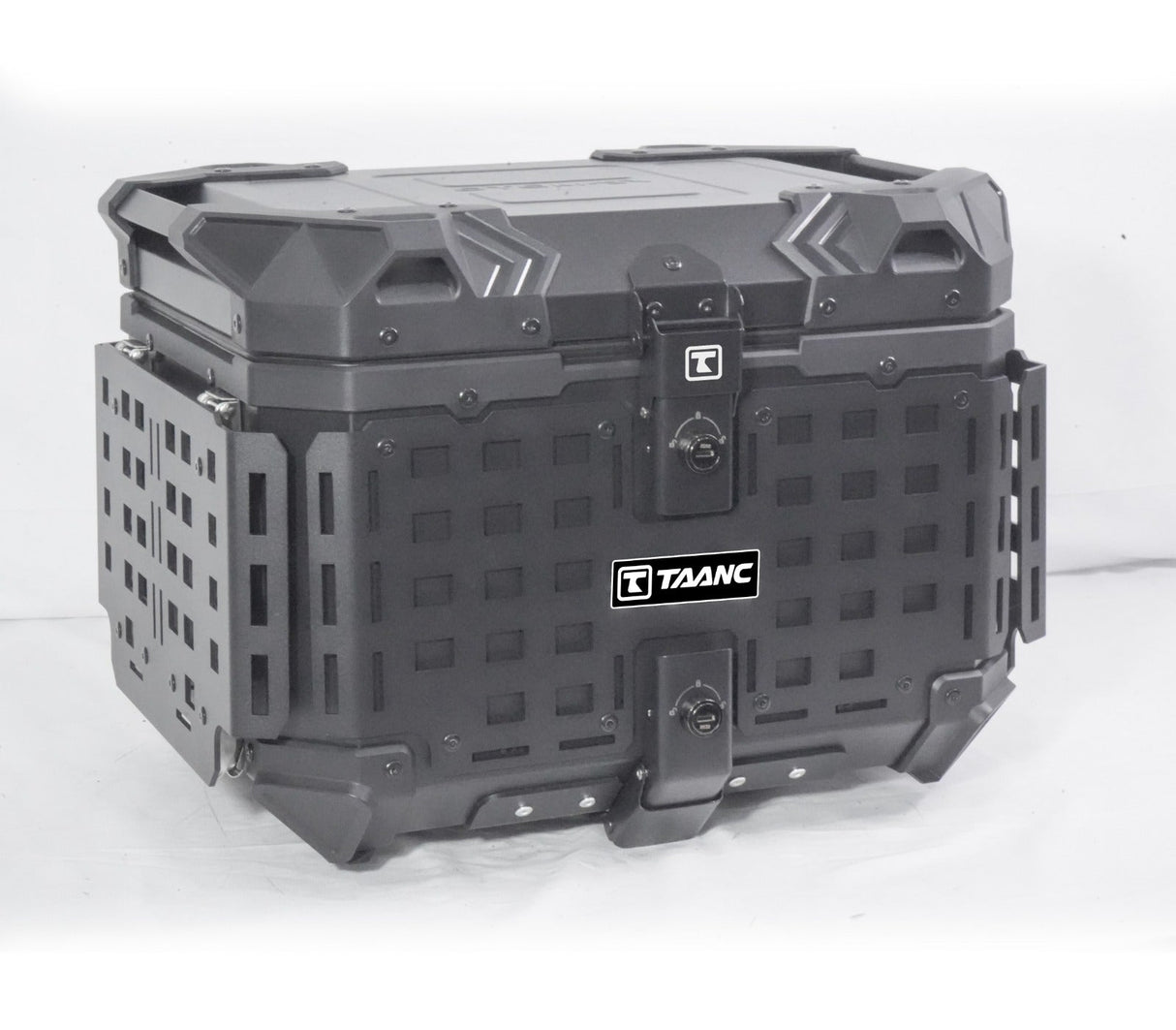 TAANC Nomad Forge Folding Top Box – Stealth Black | 45L Aluminium Adventure WP Motorcycle Storage Box