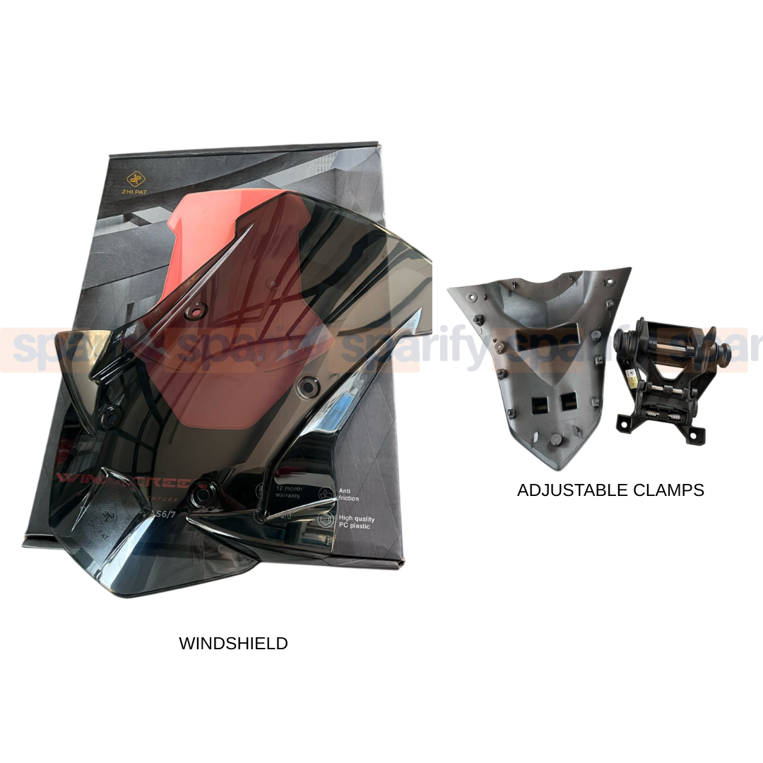 YAMAHA AEROX TOURING WINDSHIELD | ZHIPAT |  VISOR GLASS | MADE IN VIETNAM |V2 | NEW SHAPE DESIGN | ADVENTURE TOURING GLASS