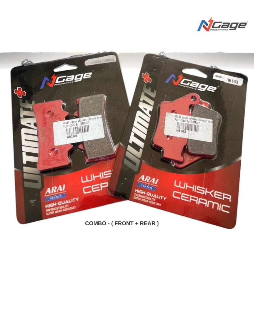 TRIUMPH SPEED 400 - SCRAMBLER 400 X |front and rear whisker ceramic Ultimate + brake pads | NGAGE POWERPARTS - COMBO