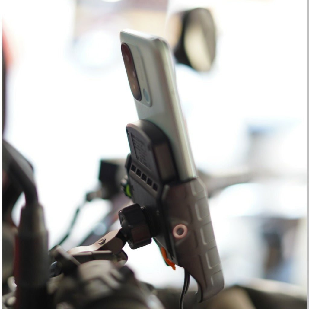 LGP MB1 Jaw-Grip Waterproof Bike/Motorcycle/Scooter Mobile Phone Holder Mount with Fast USB 3.0 Charger, Ideal for Maps and GPS Navigation (Black) - M8