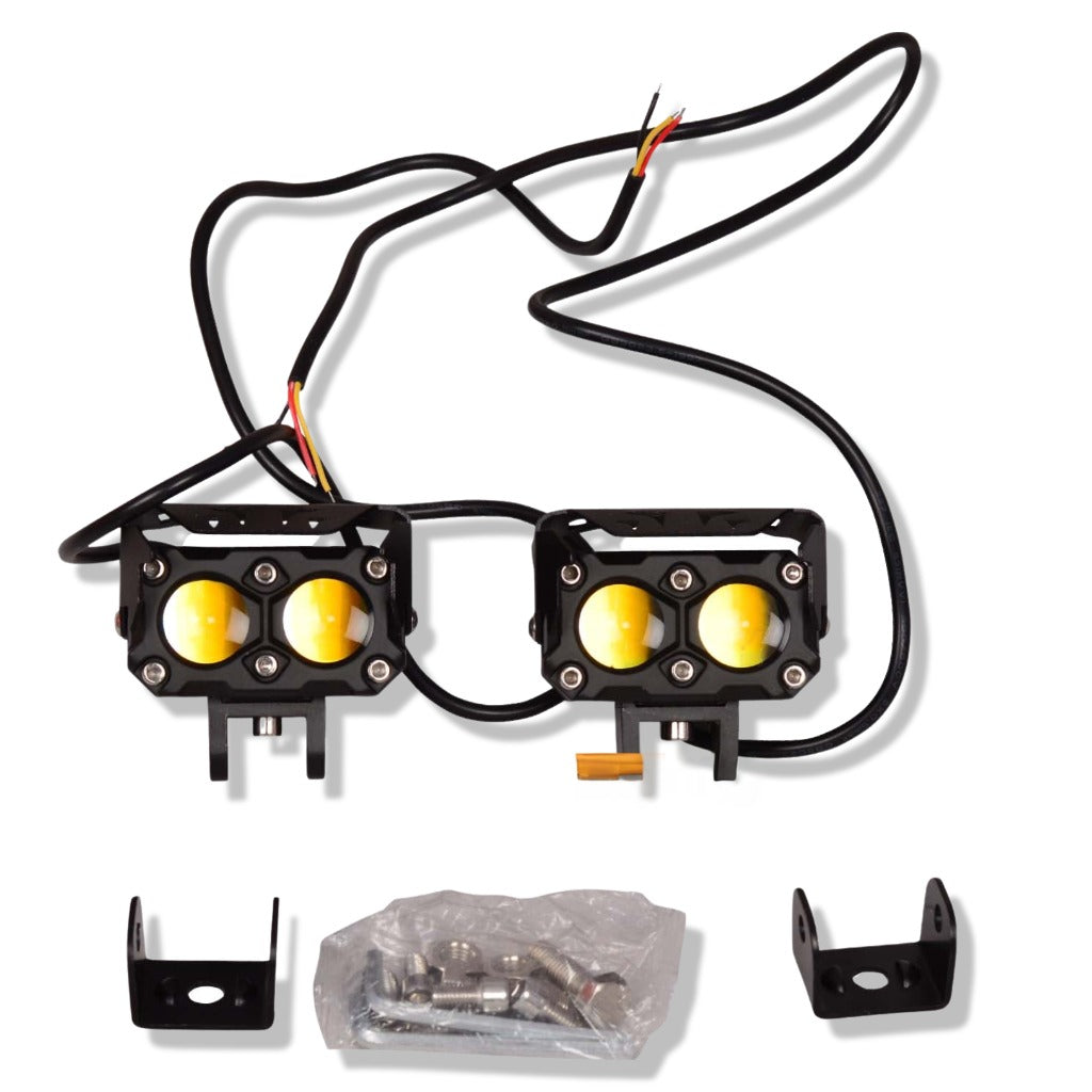 LIU HJG Mega Drive 60W Quad Shot Dual Lens/Dual Color High/Low Yellow/White LED Fog Lights (2 Pc) ( ORIGINAL)