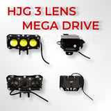 LIU HJG Original Mega Drive Future Eye 3 Lens Dual Color Yellow/White LED Fog Lights (set of 2 )